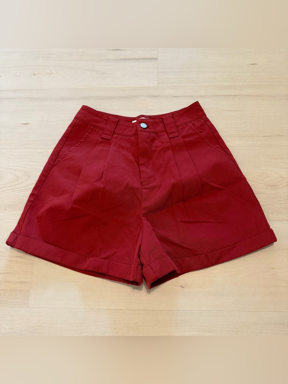 Feelhoo High-Waist Red Women's Shorts